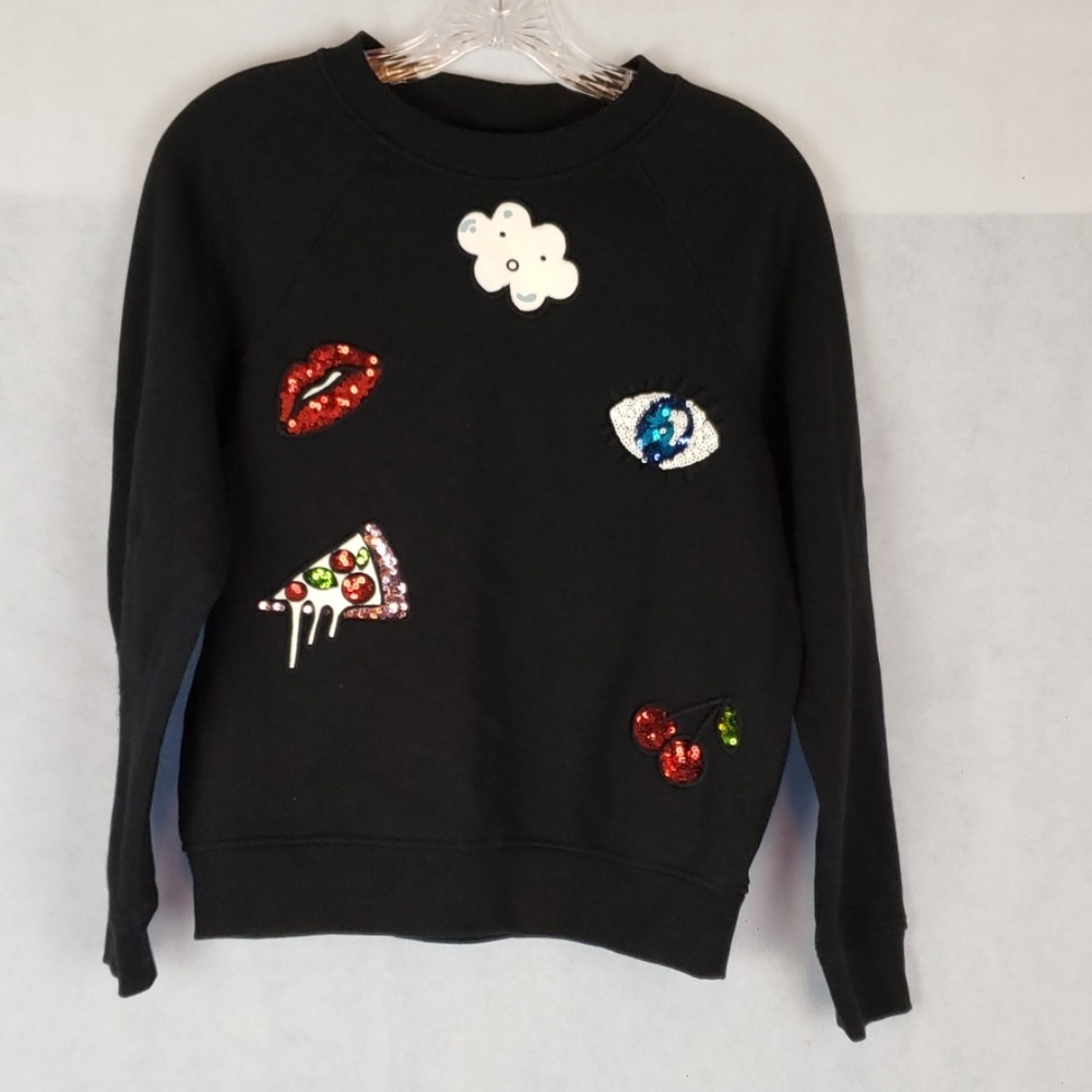 Black H & M Fun Embroidered Sweatshirt 🛍